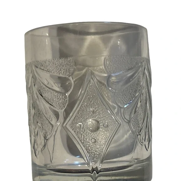 Martha Stewart Set of 6 Everyday Use Fan Diamond Round Clear Glasses - Picture 13 of 16